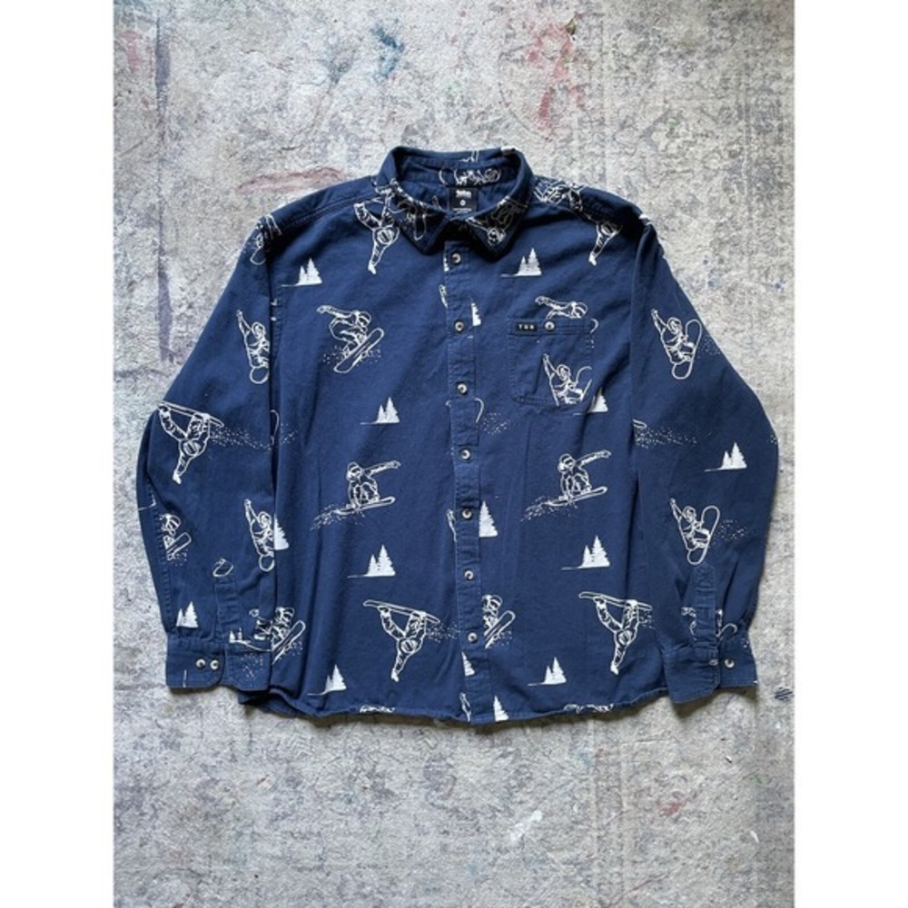 Teton Gravity Research Glory Flannel‎ Men's XXL Snowboard Graphic Button Shirt